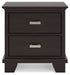 Covetown - Two Drawer Night Stand - Dark Brown - Tallahassee Discount Furniture (FL)
