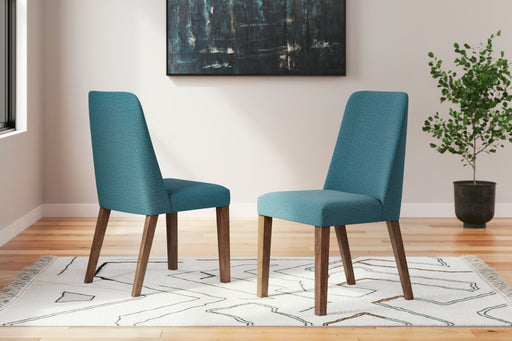 Lyncott - Blue / Brown - Dining Uph Side Chair (Set of 2) - Tallahassee Discount Furniture (FL)