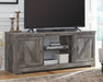 Wynnlow - Gray - 63" TV Stand With Glass/Stone Fireplace Insert - Tallahassee Discount Furniture (FL)
