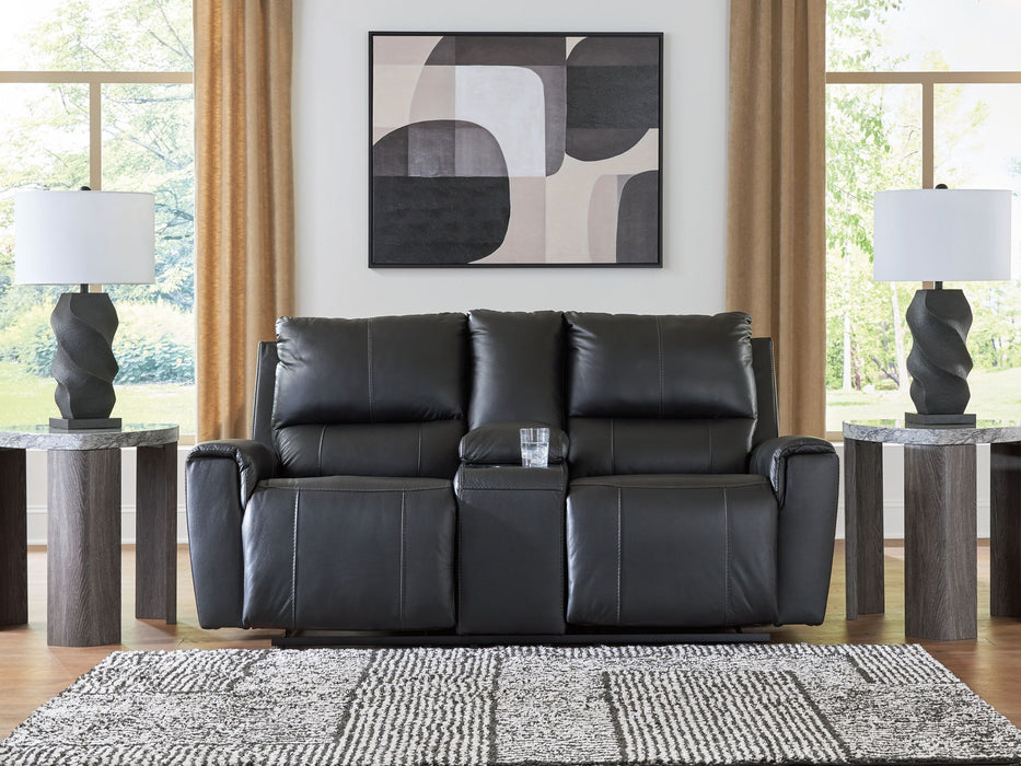 Glossmore - Reclining Loveseat With Console - Black - Tallahassee Discount Furniture (FL)