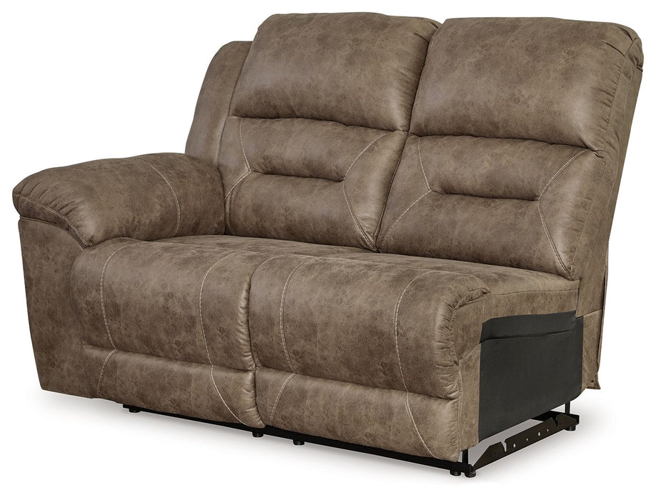 Ravenel - Laf Reclining Power Loveseat - Faux Leather - Fossil - Tallahassee Discount Furniture (FL)