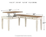 Realyn - L Shaped Desk With Lift Top - White / Brown - Tallahassee Discount Furniture (FL)