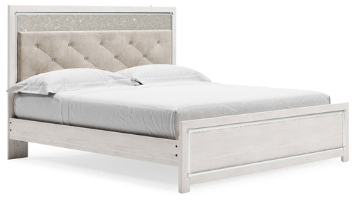 Altyra - White - King Panel Bed With Upholstered Headboard - Tallahassee Discount Furniture (FL)
