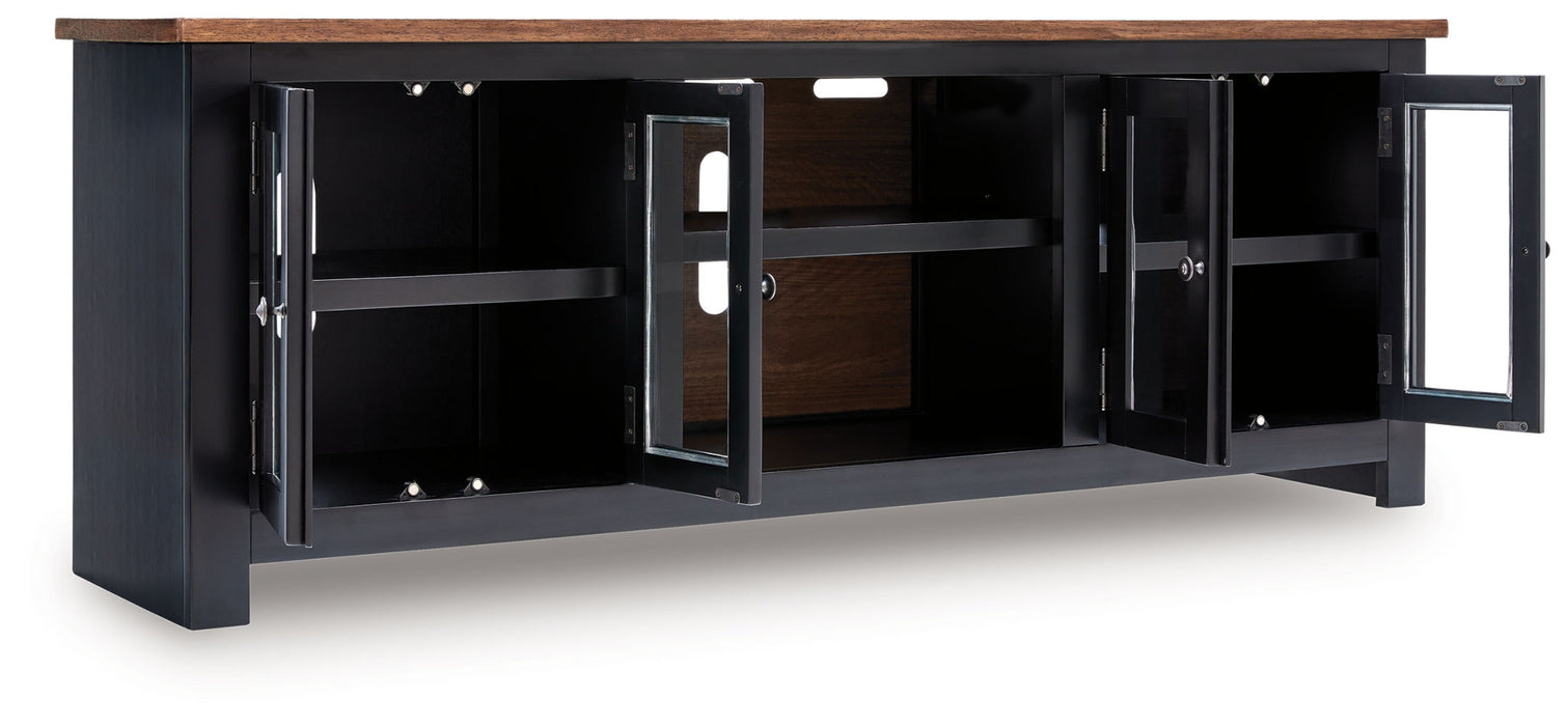 Wildenauer - Brown / Black - XL TV Stand With Fireplace Option - Tallahassee Discount Furniture (FL)
