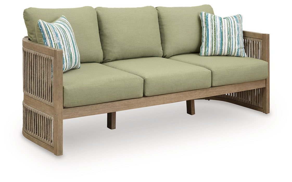 Serena Shores - Beige / Green - Sofa With Cushion - Tallahassee Discount Furniture (FL)