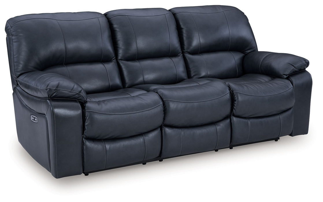 Leesworth - 3 Pc. - Power Reclining Sofa, Power Reclining Loveseat, Power Rocker Recliner - Ocean - Tallahassee Discount Furniture (FL)