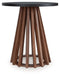 Kallari - Warm Brown / Black - Round End Table - Tallahassee Discount Furniture (FL)