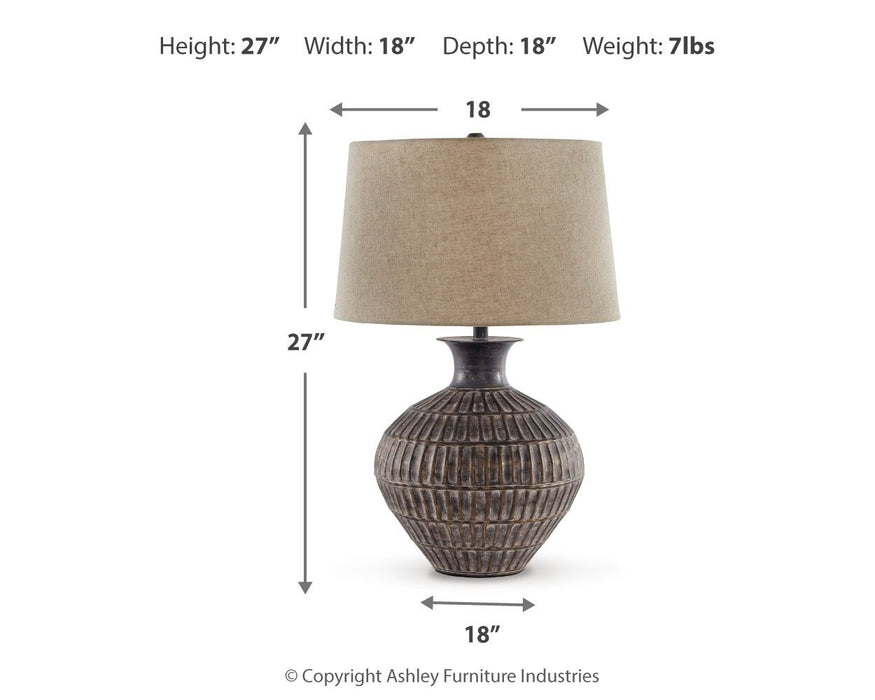Magan - Metal Table Lamp  - Antique Bronze Finish - Tallahassee Discount Furniture (FL)