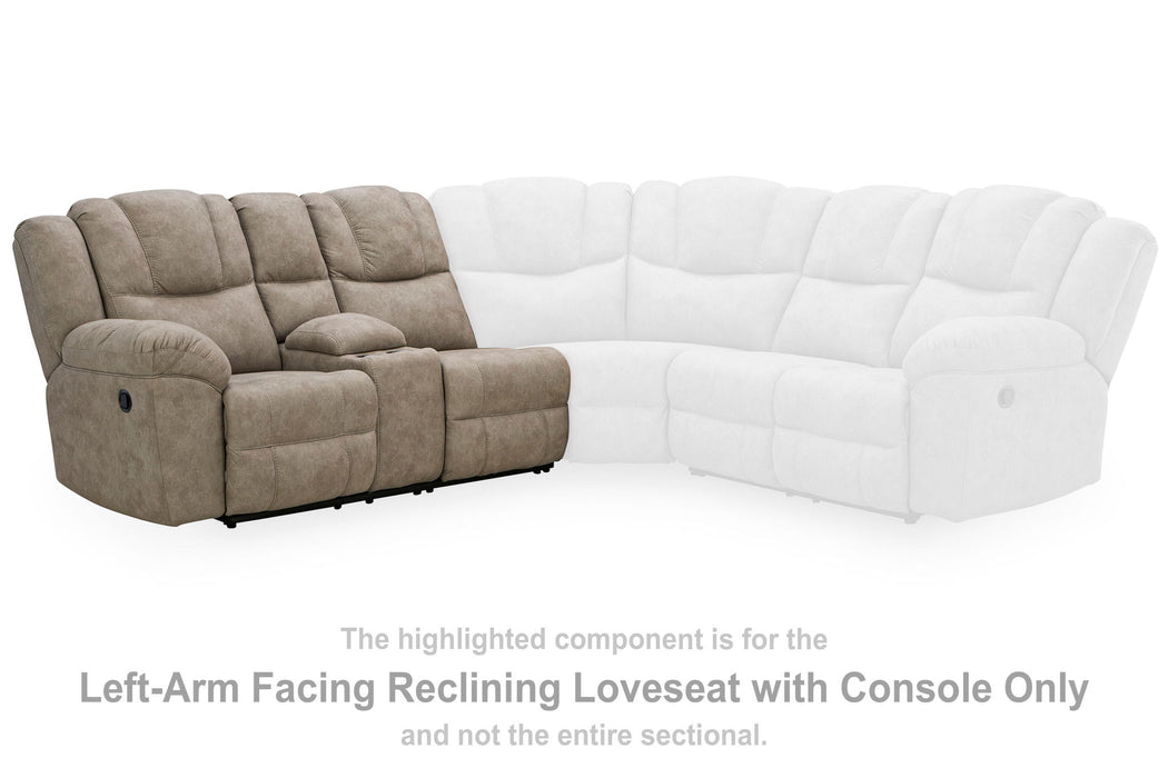 Pearce-Pike - LAF Reclining Loveseat With Console - Birch - Tallahassee Discount Furniture (FL)