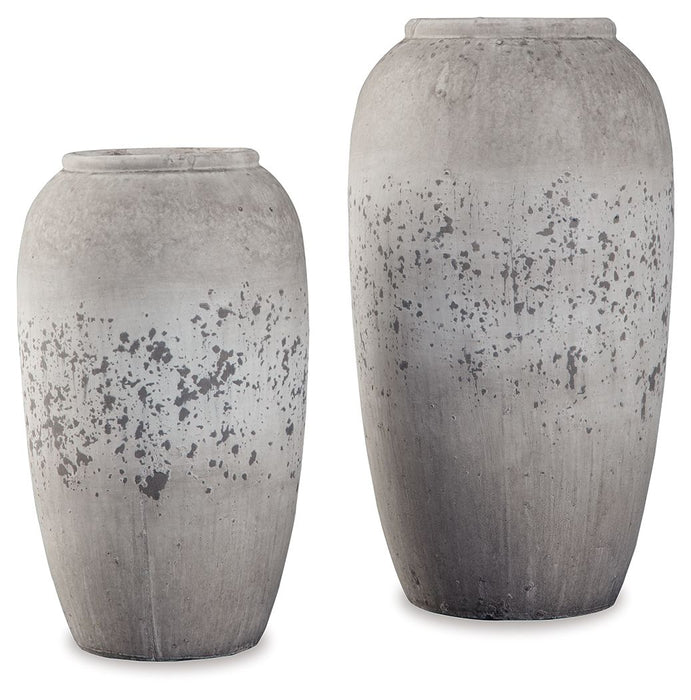 Dimitra - Vase Set (Set of 2) - Brown / Cream - Tallahassee Discount Furniture (FL)