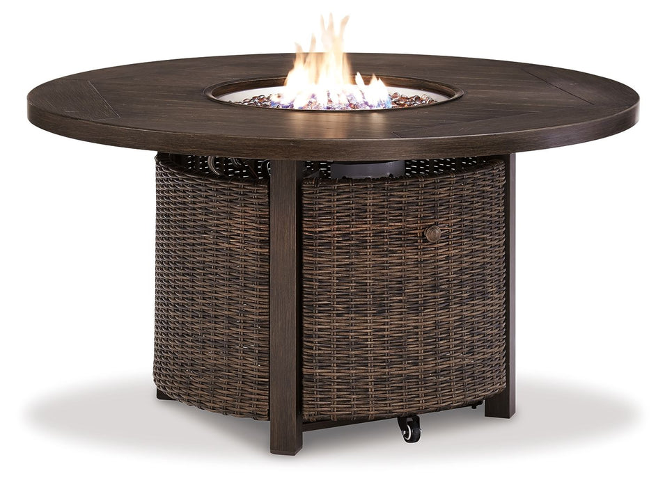 Paradise Trail - Round Fire Pit Table - Medium Brown - Tallahassee Discount Furniture (FL)