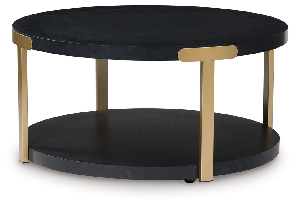 Shylore - Black / Brass Finish - Occasional Table Set (Set of 3) - Tallahassee Discount Furniture (FL)