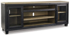 Foyland - Black / Brown - XL TV Stand w/Fireplace Option - Tallahassee Discount Furniture (FL)