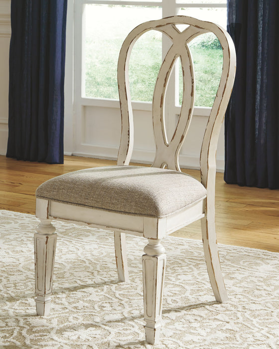 Realyn - Chipped White - Dining UPH Side Chair (Set of 2) - Ribbonback - Tallahassee Discount Furniture (FL)