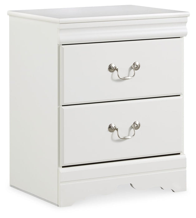 Anarasia - White - Two Drawer Night Stand - Tallahassee Discount Furniture (FL)