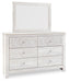 Paxberry - Dresser, Mirror - Medallion Drawer Pulls - Whitewash - Tallahassee Discount Furniture (FL)
