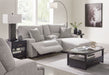 Acklen Place - 4 Pc. - 3-Piece Power Reclining Sectional Sofa With Raf Chaise, Wide Seat Power Recliner - Pewter - Tallahassee Discount Furniture (FL)