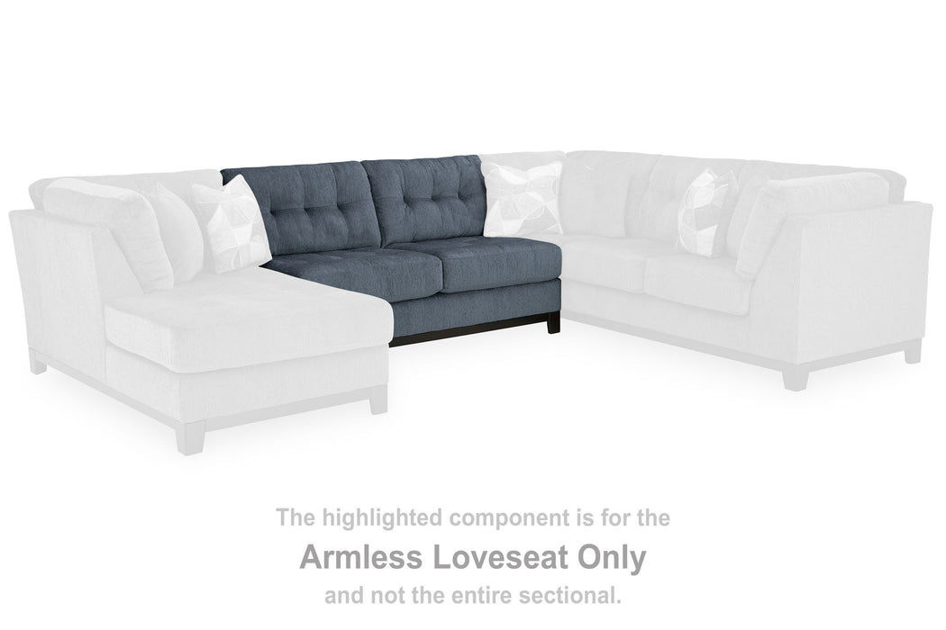 Maxon Place - Navy - Armless Loveseat - Tallahassee Discount Furniture (FL)