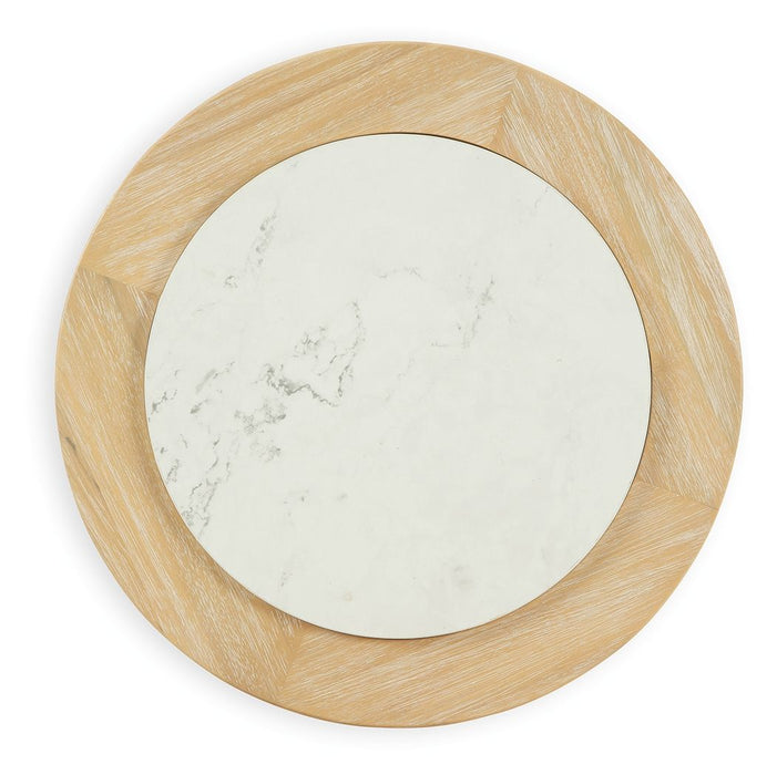 Camdill - Light Brown / White - Round End Table - Tallahassee Discount Furniture (FL)