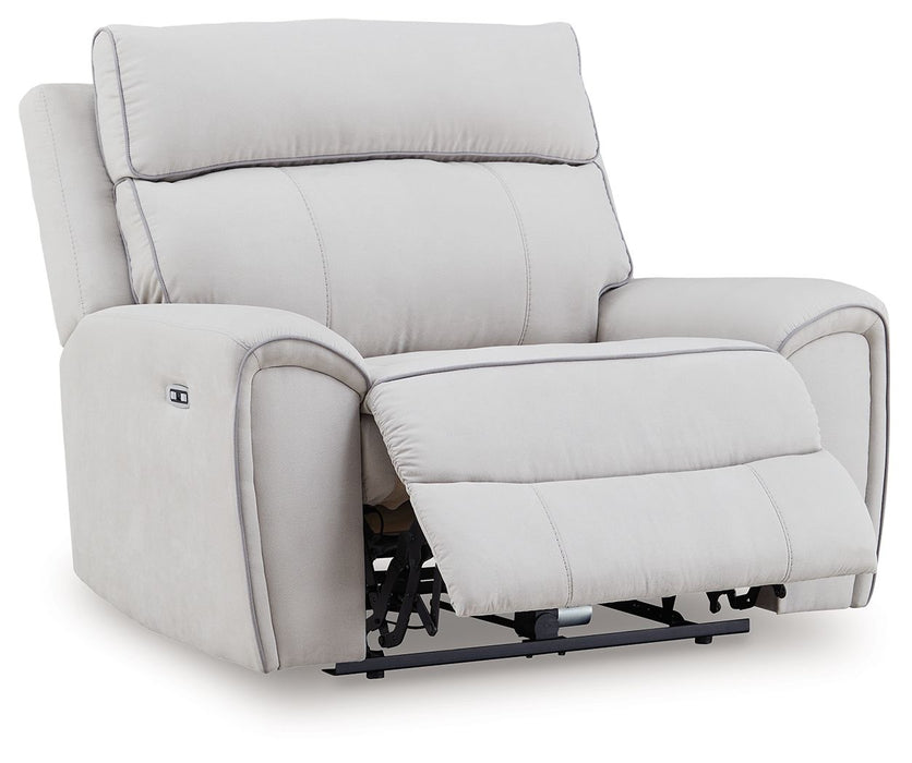 Social Pointe - Pearl / Ash - Power Recliner / Adjustable Headrest - Tallahassee Discount Furniture (FL)