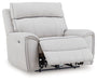 Social Pointe - Pearl / Ash - Power Recliner / Adjustable Headrest - Tallahassee Discount Furniture (FL)