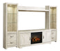 Bellaby - Entertainment Center - TV Stand With Faux Firebrick Fireplace Insert - Whitewash - Tallahassee Discount Furniture (FL)