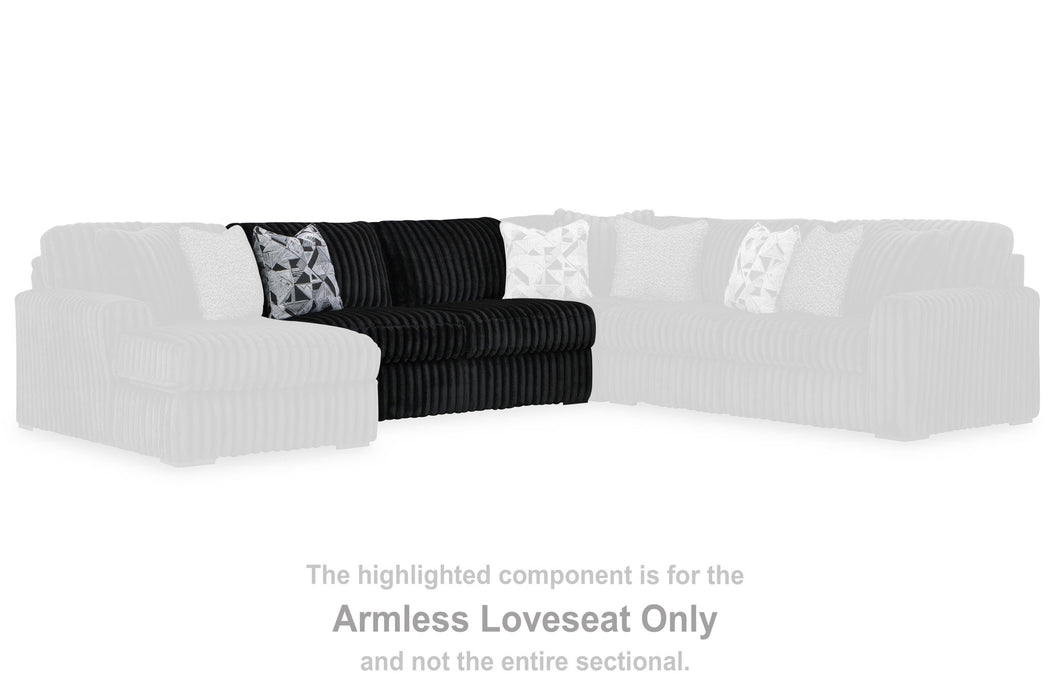 Midnight-Madness - Onyx - Armless Loveseat - Tallahassee Discount Furniture (FL)