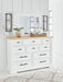 Ashbryn - White / Natural - Dresser And Mirror - Tallahassee Discount Furniture (FL)