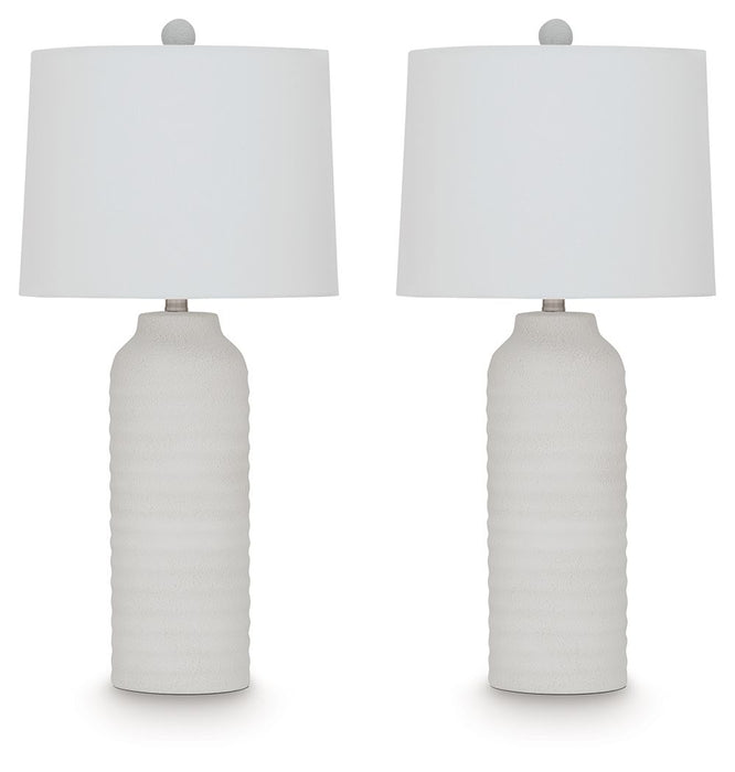 Vauville - Poly Table Lamp (Set of 2) - White - Tallahassee Discount Furniture (FL)