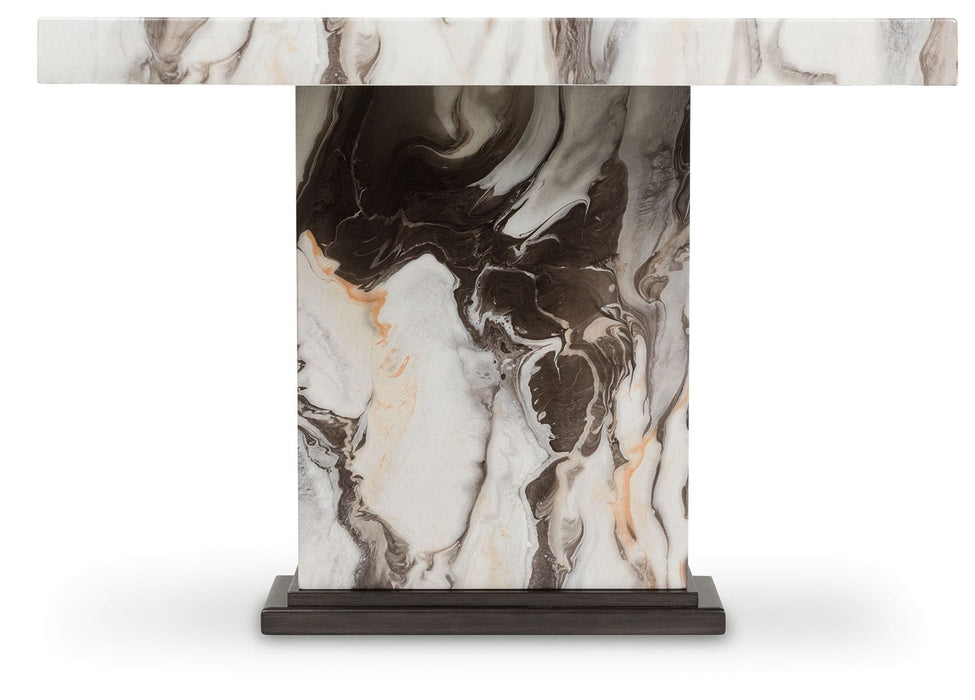 Jeshina - Dark Brown / Beige - Dining Table - Tallahassee Discount Furniture (FL)