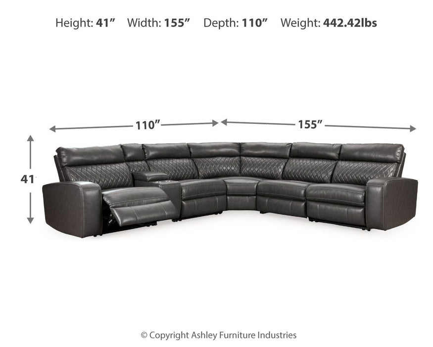 Samperstone - Power Reclining Sectional - Tallahassee Discount Furniture (FL)