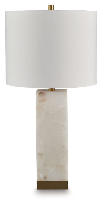 Linderfield - White / Gold Finish - Alabaster Table Lamp - Tallahassee Discount Furniture (FL)