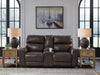 Crossplex - Smoke - Power Recline Loveseat / Console / Adjustable Headrest - Tallahassee Discount Furniture (FL)