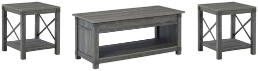 Freedan - 3 Pc. - Coffee Table, 2 End Tables - Grayish Brown - Tallahassee Discount Furniture (FL)