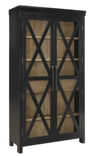 Ridgester - Display Cabinet - Light Brown / Black - Tallahassee Discount Furniture (FL)