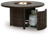Monterey Point - Round Fire Pit Table - Dark Brown - Tallahassee Discount Furniture (FL)