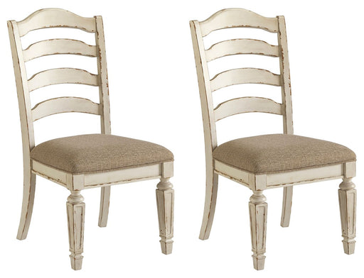 Realyn - Dining UPH Side Chair (Set of 2) - Ladderback - Chipped White - Tallahassee Discount Furniture (FL)