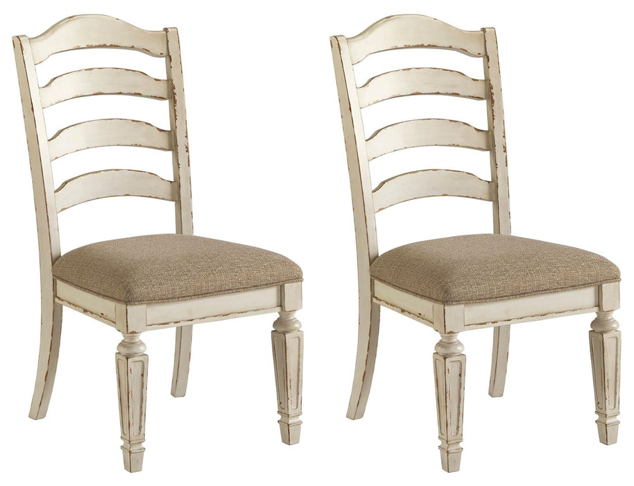 Realyn - Dining UPH Side Chair (Set of 2) - Ladderback - Chipped White - Tallahassee Discount Furniture (FL)