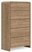 Gramburg - Five Drawer Chest - Warm Natural Brown - Tallahassee Discount Furniture (FL)