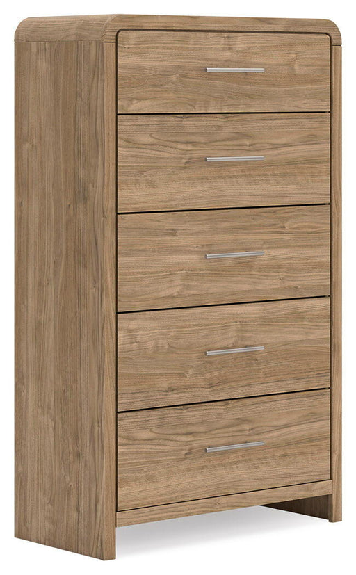 Gramburg - Five Drawer Chest - Warm Natural Brown - Tallahassee Discount Furniture (FL)
