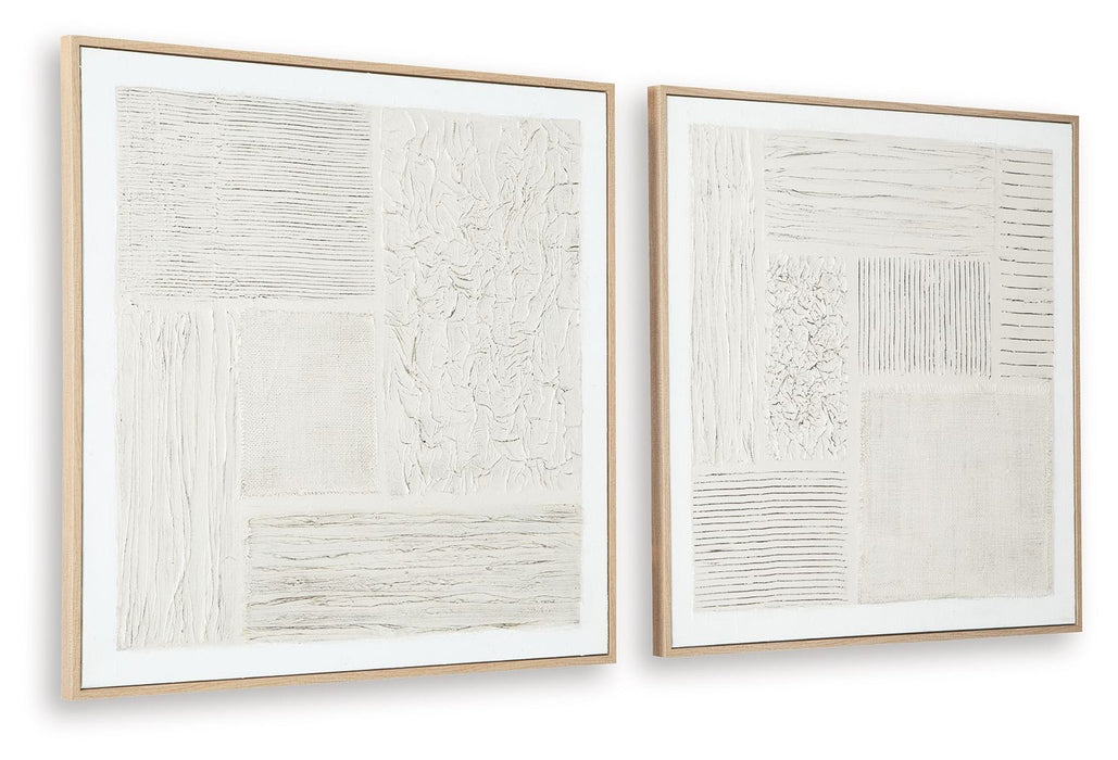 Andorfield - Wall Art Set (Set of 2) - Beige / Black / White - Tallahassee Discount Furniture (FL)