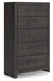 Hollivern - Dark Gray - Five Drawer Chest - Tallahassee Discount Furniture (FL)