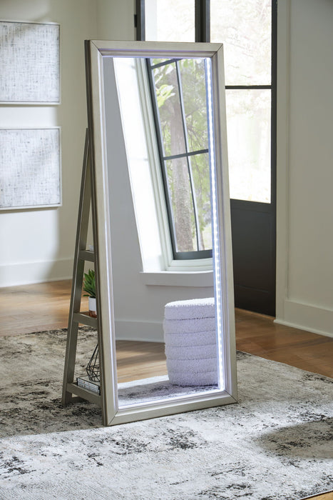 Evesen - Champagne - Floor Standing Mirror With Storage - Tallahassee Discount Furniture (FL)