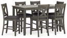 Caitbrook - Gray - Rect Drm Counter Table Set (Set of 7) - Tallahassee Discount Furniture (FL)