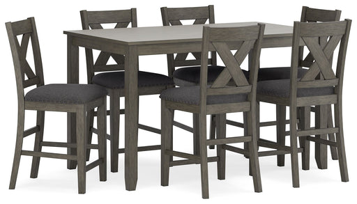 Caitbrook - Gray - Rect Drm Counter Table Set (Set of 7) - Tallahassee Discount Furniture (FL)
