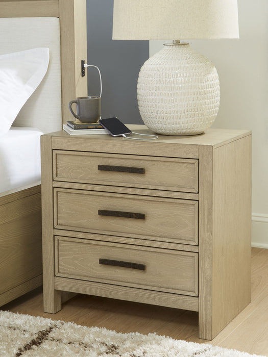 Calmoro - Three Drawer Night Stand - Gray - Tallahassee Discount Furniture (FL)