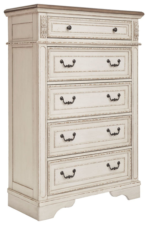 Realyn - White / Brown / Beige - Five Drawer Chest - Tallahassee Discount Furniture (FL)
