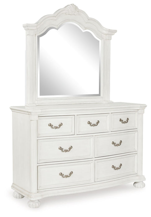 Montelaine - Antique White - Dresser And Mirror - Tallahassee Discount Furniture (FL)