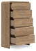 Gramburg - Five Drawer Chest - Warm Natural Brown - Tallahassee Discount Furniture (FL)