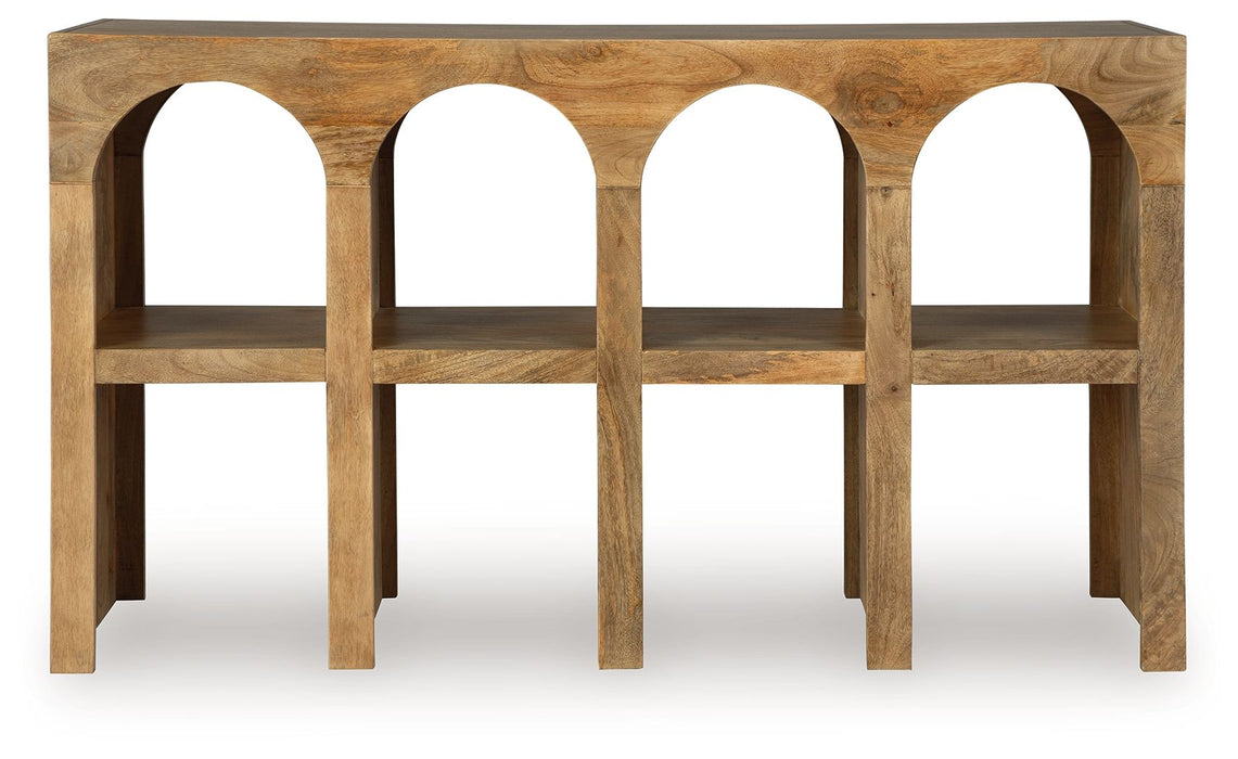 Luzmanacy - Natural Brown - Console Sofa Table - Tallahassee Discount Furniture (FL)